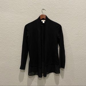 LOFT black long sleeve thin sweater w sweep bottom